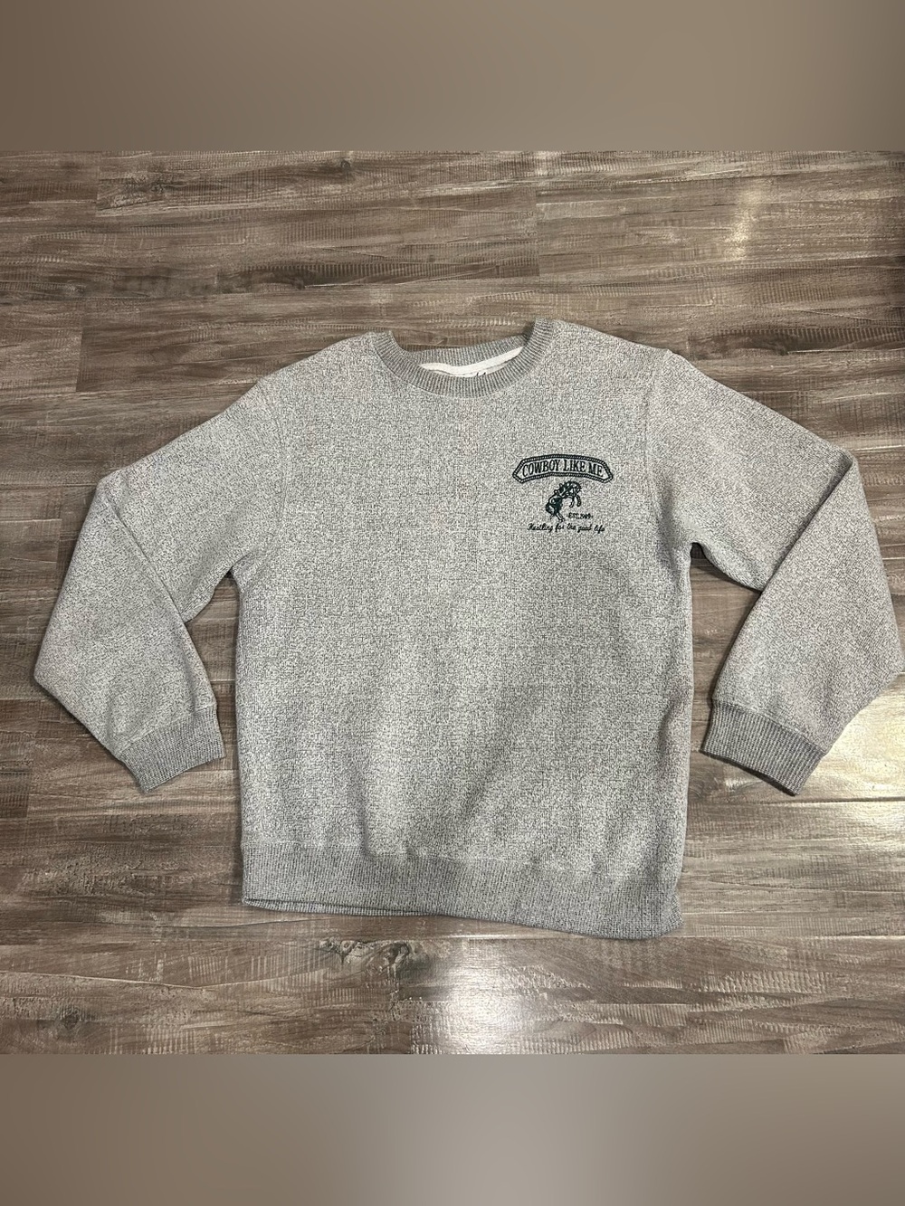 Taylor Swift Cowboy Like Me Textured Knit Crewneck Sweatshirt Size L Embroidered